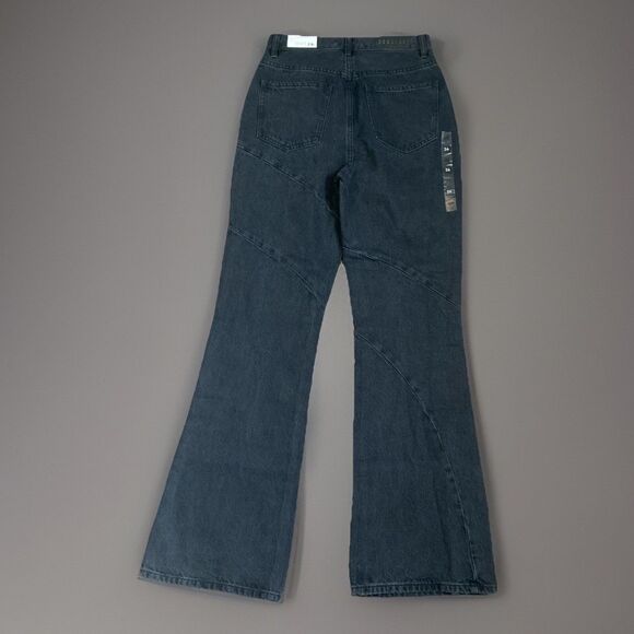 NWT Pacsun Eco Black Wave Panels High Waisted Bootcut Jeans Size 26 - Picture 2 of 15